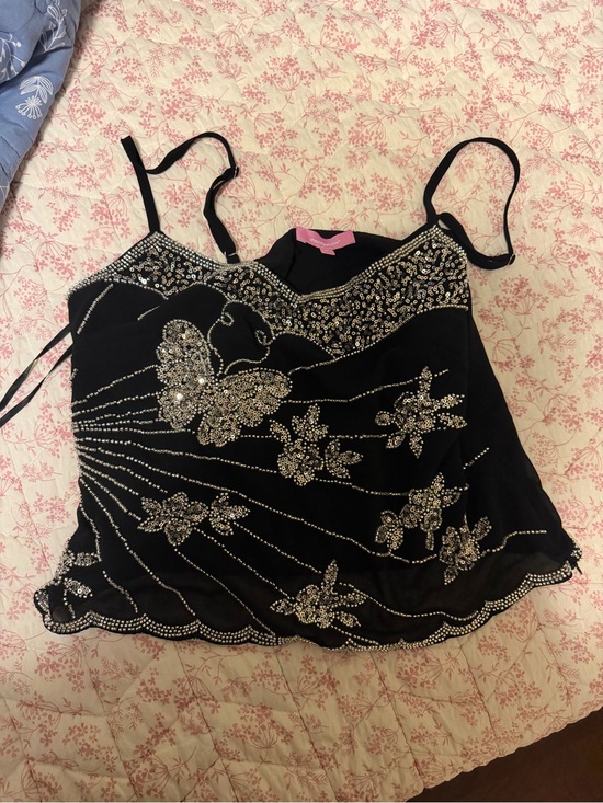 Edikted Tops - Edikted Opal Bead and Sequin Chiffon Tank Top